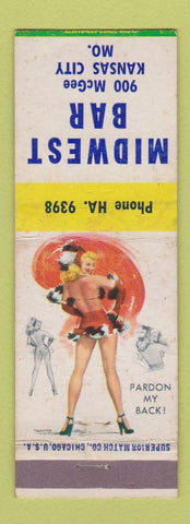 Matchbook Cover - Midwest Bar Kansas City MO pinup WEAR