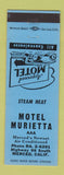 Matchbook Cover - Motel Murietta Merced CA BLUE