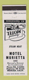 Matchbook Cover - Motel Murietta Merced CA WHITE