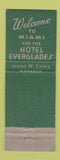 Matchbook Cover - Hotel Everglades Miami FL