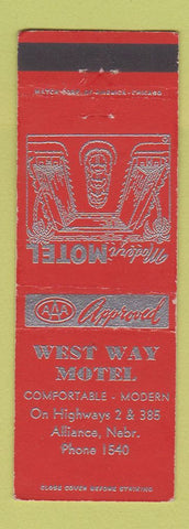 Matchbook Cover - West Way Motel Alliance NE