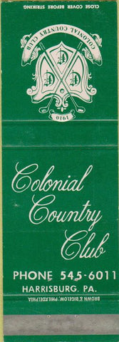 Matchbook Cover - Colonial Country Club Harrisburg PA