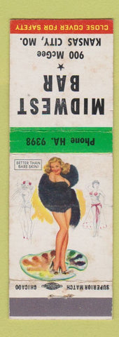 Matchbook Cover - Midwest Bar Kansas City MO pinup WEAR