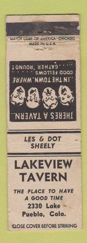 Matchbook Cover - Lakeview Tavern Pueblo Colorado WEAR