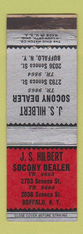 Matchbook Cover - JS Hilbert Socony oil gas Buffalo NY