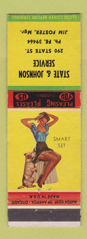 Matchbook Cover - State & Johnson oil gas pinup