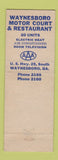 Matchbook Cover - Waynesboro Motor Court GA