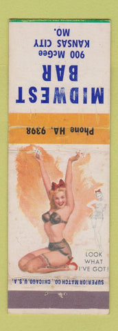 Matchbook Cover - Midwest Bar Kansas City MO pinup