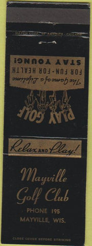Matchbook Cover - Mayville Golf Club Mayville WI
