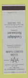 Matchbook Cover - Maple Center Motel St Johnsbury VT