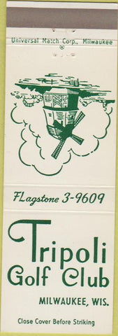Matchbook Cover - Tripoli Golf Club Milwaukee WI