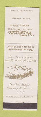 Matchbook Cover - Westgate Motor Hotel Calgary AB