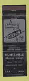 Matchbook Cover - Huntsville Motor Court Huntsville ON WEAR
