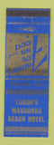 Matchbook Cover - Tudor's Wauconda Beach Hotel IL