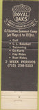 Matchbook Cover - Royal Oaks Golf Course Waupaca WI