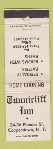 Matchbook Cover - Tunnicliff Inn Cooperstown NY