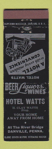 Matchbook Cover - Hotel Watts Danville PA
