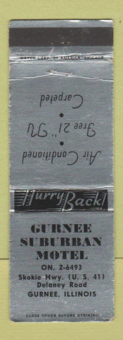 Matchbook Cover - Gurnee Suburban Motel Gurnee IL