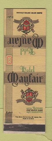 Matchbook Cover - Hotel Mayfair St Louis MO