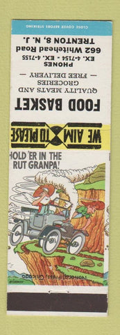 Matchbook Cover - Food Basket Grocery Trenton NJ hillbilly