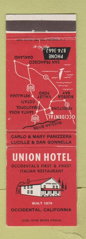 Matchbook Cover - Union Hotel Occidental CA