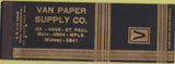 Matchbook Cover - Van Paper Supply Co ST Paul MN