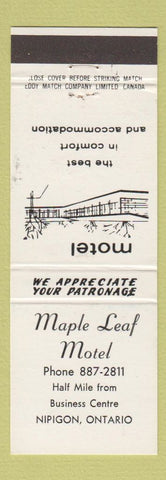 Matchbook Cover - Maple Leaf Motel Nipigon ON