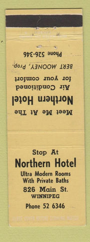 Matchbook Cover - Northern Hotel Winnipeg MB
