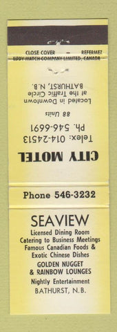 Matchbook Cover - City Motel Seview Restaurant Bathurst NB