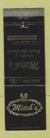 Matchbook Cover - Mitch's Steak House Miami Beach FL