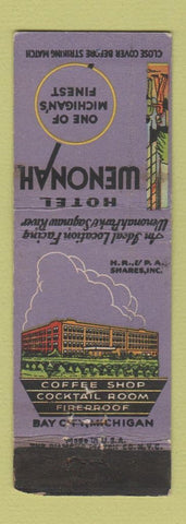 Matchbook Cover - Hotel Wenonah Bay City MI WORN