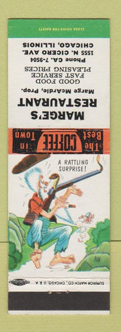 Matchbook Cover - Marge's Restaurant Chicago IL hillbilly