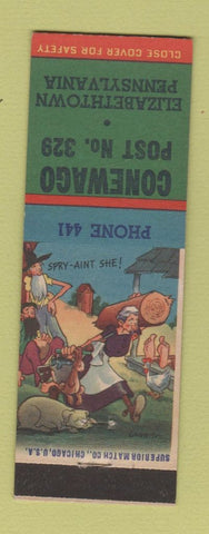 Matchbook Cover - Conewago Post 329 Elizabethtown PA hillbilly American Legion
