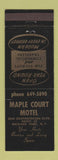 Matchbook Cover - Maple Court Motel Orchard Park NY