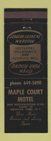 Matchbook Cover - Maple Court Motel Orchard Park NY