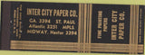 Matchbook Cover - Inter City Paper Co St Paul MN