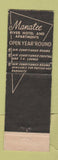Matchbook Cover - Manatee River Hotel Bradenton FL WEAR