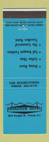 Matchbook Cover - Ingraham Hotel Victoria BC
