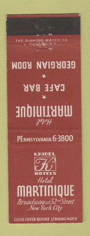 Matchbook Cover - Hotel Martinique New York City Georgian Room