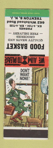 Matchbook Cover - Food Basket Grocery Trenton NJ hillbilly