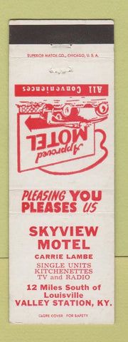 Matchbook Cover - Skyview Motel Valley Station KY