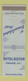 Matchbook Cover - Hotel Hilton Syracuse NY