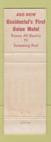 Matchbook Cover - Union Hotel Italian Restaurant Occidental CA
