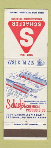 Matchbook Cover - Schaefer Chemists Chemical Saginaw MI