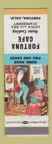 Matchbook Cover - Fortuna Cafe CA hillbilly