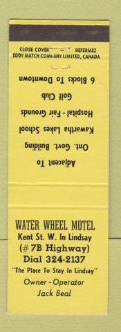 Matchbook Cover - Water Wheel Motel Lindsay ON