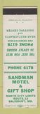 Matchbook Cover - Sandman Motel Gift Shop Salisbury MD