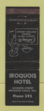 Matchbook Cover - Iroquois Hotel Iroquois Falls ON