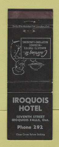 Matchbook Cover - Iroquois Hotel Iroquois Falls ON