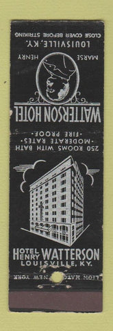 Matchbook Cover - Waterson Hotel Louisville KY